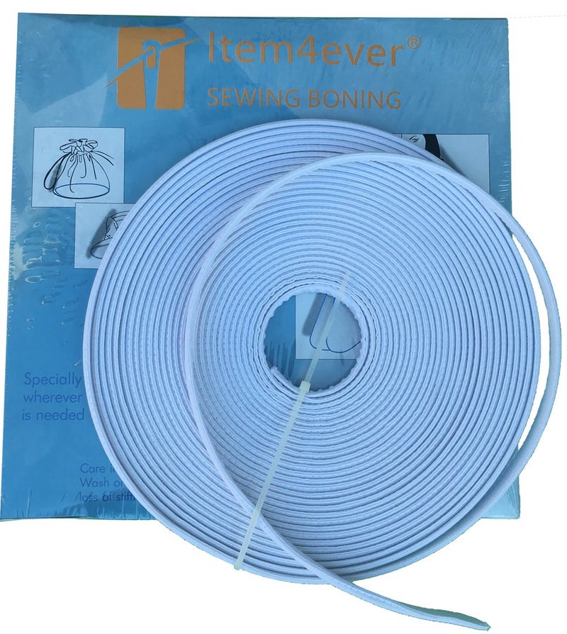 item4ever Cotton Covered Poly Polyester Boning 1/4" - 1/2" Polypropylene 12 Yard (White) - Image 2